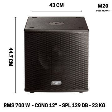 Subwoofer FBT SUBLINE 112SA 12" 700w