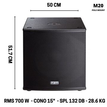 Subwoofer FBT SUBLINE 115SA 15" 700w