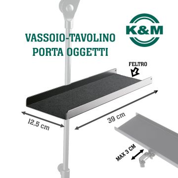 Portaoggetti K&M alluminio black 39x12cm 