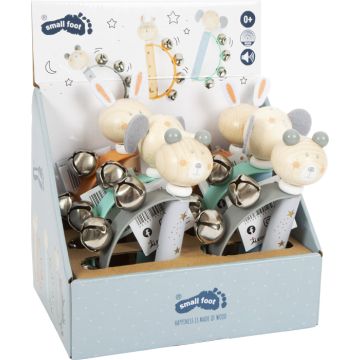 Display Sonaglio Legler in Legno con campanelle per bebè pastello 