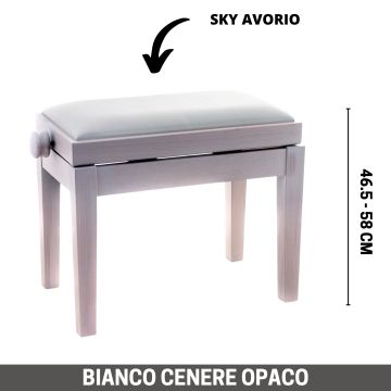 Panca alzabile CGM 125 Export bianco cenere satinato seduta skay avorio made in Italy
