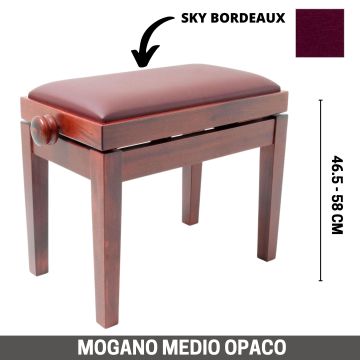 CGM 125 Panca alzabile piano mogano medio opaco Skay bordò