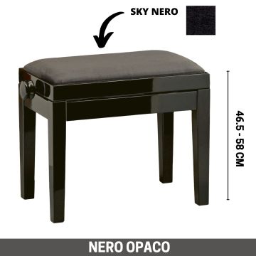 Panca alzabile nero opaco CGM125 Export nero opaco seduta skay nero made in Italy