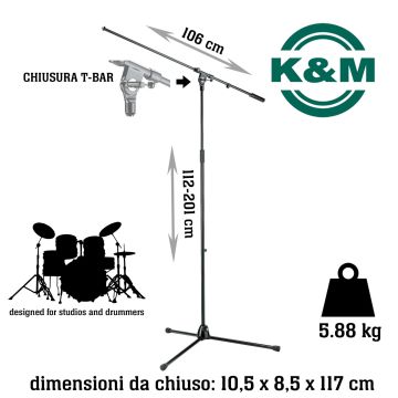 Asta Microfono giraffa K&M 21021 5,8 kg