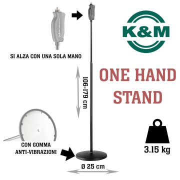 Asta Microfono dritta K&M 26085-300-55 h.106/179 cm peso: 3.15 kg