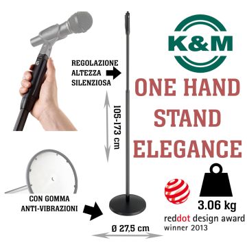 Asta Microfono dritta K&M 26200 Elegance black