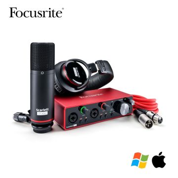 BUNDLE Focusrite SCARLETT 2I2 STUDIO 3g scheda audio+microfono+cuffia