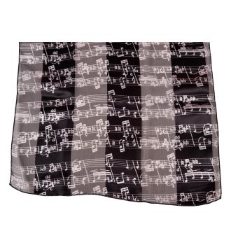 Musik-Boutique foulard nero con spartito bianco 