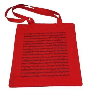 Borsa Musikboutique cotone rossa con spartito 