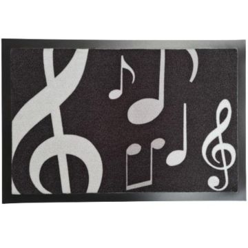 Zerbino Musik Boutique note e chiave di violino black/white 40x60cm