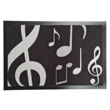 Tappeto Musik-Boutique nero con note 40x60cm