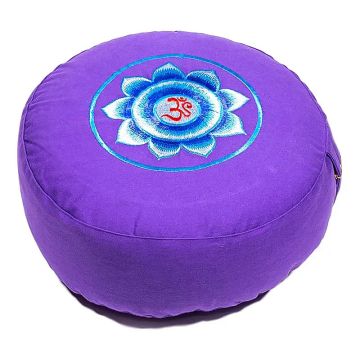 Cuscino meditazione Energy OM viola e azzurro