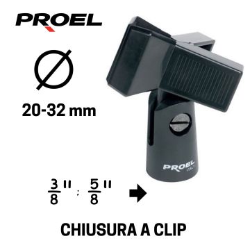 Supporto Microfono Proel APM30 Ø 20/32mm