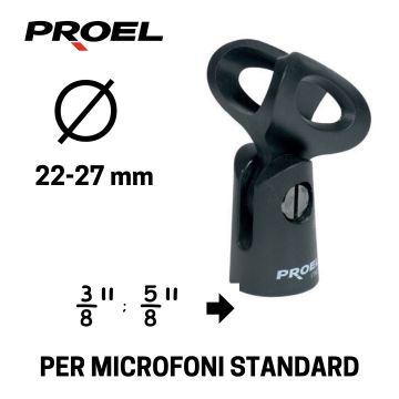 Supporto Microfono Proel APM35S Ø 22/27mm