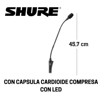 Microfono da tavolo Shure CVG18SBC condensatore con LED