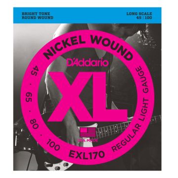 Corde basso elettrico D`Addario EXL170 Snickel wound regular light 45-100