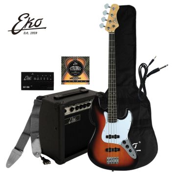 Kit Basso Eko EB-29 Bass set con amplificatore e accessori sunburst