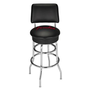 Sgabello Fender Vegan con schienale barstool 34" black/red similpelle