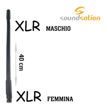 Tubo Flessibile Soundsation GKXLR-16-BK in metallo 16" 40cm xlr-xlr nero