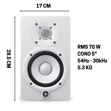 "Monitor Yamaha HS5W - 5"" 70W white "