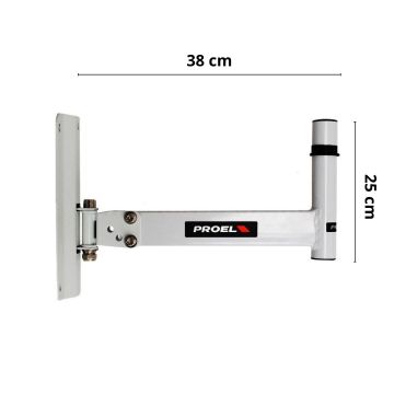 Supporto Parete Proel KP560 reg. orizzontale 35 kg max bianco 