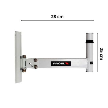 Supporto Parete Proel KP565 reg.orizzontale e verticale 35 kg max bianco 