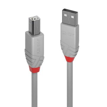 Cavo USB 2.0 A/B 1mt Lindy 36682 grigio