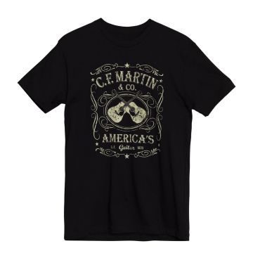 T-Shirt Martin Dual guitar tee black M
