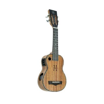 Ukulele soprano elettrificato Oqan QUK-ARAWAK SE doppia buca mogano