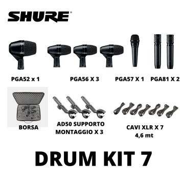 Set Microfoni Shure 7pz per batteria con custodia