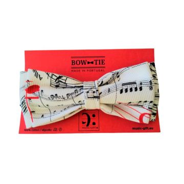 Papillon Music Gift bianco con spartito nero 