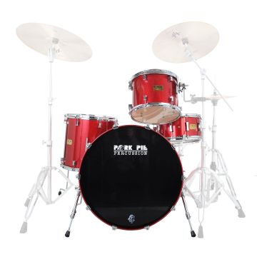 Batteria Pork Pie 24" 4pz USA Custom Kit Red Sparkle High Gloss Laquer