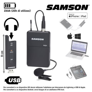 Radiomicrofono lavalier Samson XPD2 LAVALIER wireless