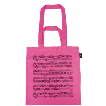 Borsa Agifty cotone Fuxia con spartito stampato 