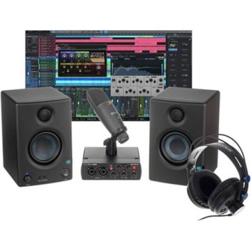 BUNDLE Presonus AUDIOBOX 96 STUDIO BLACK ULTIMATE scheda microfono cuffia coppia monitor