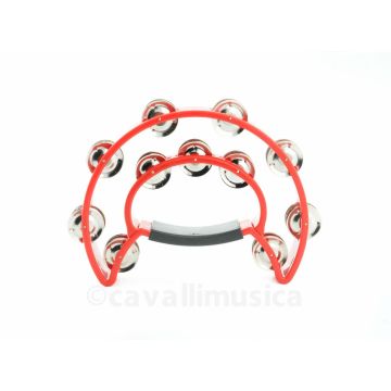 Cembalo Peace mezzaluna doppia fila sonagli plastica rosso TM-2BR