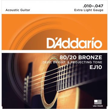 D`Addario EJ10 per Chitarra acustica 010/047 Bronzo