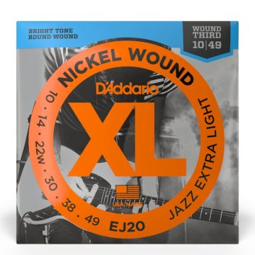 Corde elettrica D`Addario EJ20 nickel wound XL jazz extra light 10-49