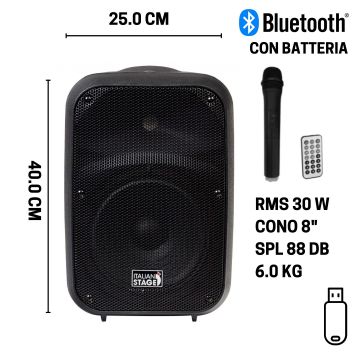 Box Amplificato Italian Stage FRX08AW con USB e bluetooth