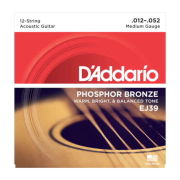 Corde Acustica 12 corde D`Addario EJ39 Phospor Bronze 012-052