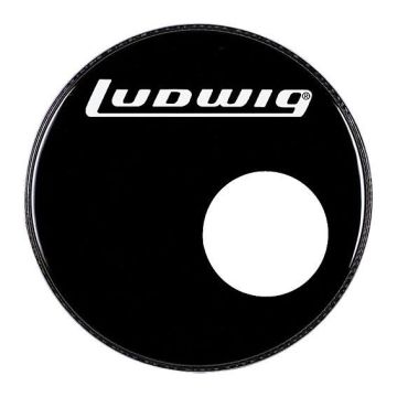 "Ludwig LW6624 Ebony logo '70 con foro per cassa 24"""