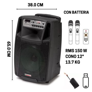 Box con 2 palmari Audio Design M2 12W/L 450w