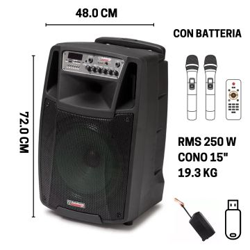 Box con 2 palmare Audio Design M2 15W/L 750w