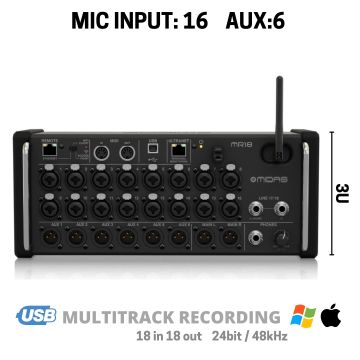 Mixer digitale Midas MR18 a rack per IOS/Android WIFI