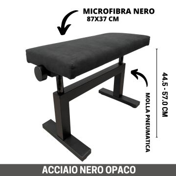 CGM NG12 Panca alzabile sistema idraulico nero lucido skay