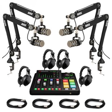 Rode RØDECaster Pro II Four-Person Podcasting bundle