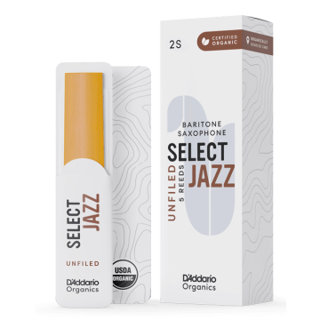 D'Addario Organics Select Jazz Baritone Sax Unfiled n.2 Soft 5pz