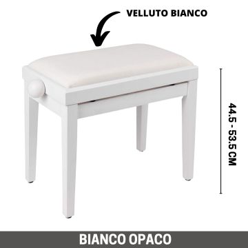 Panca alzabile bianco opaco Soundsation SBH103V seduta velluto bianco