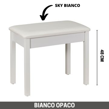 Panca fissa Soundsation bianco opaco seduta skay bianco