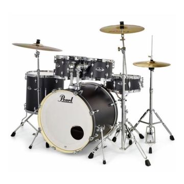 Pearl Export 22" Satin Shadow Black Drum Set Completo